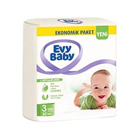 Evy Baby No:3 Midi 30 Adet Bebek Bezi