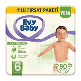 Evy Baby No:6 XLarge 80 Adet Bebek Bezi