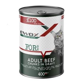 Ewox Biftekli 400 gr Parça Etli Kedi Konservesi