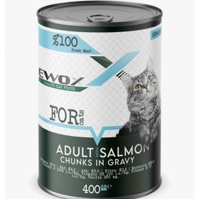 Ewox Somonlu 400 gr Parça Etli Kedi Konservesi