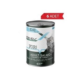 Ewox Somonlu Parça Etli 6x400 gr Kedi Konservesi