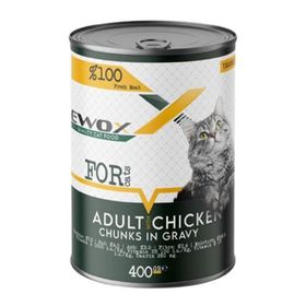 Ewox Tahılsız Tavuklu Parça Etli 400 gr Yetişkin Kedi Konservesi