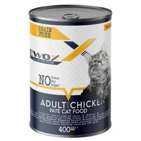 Ewox Tavuklu Tahılsız Ezme 400 gr Yetişkin Kedi Konservesi