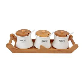Ews Bambu Standlı 3'lü Baharatlık