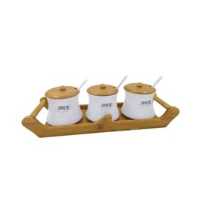 Ews Bambu Standlı 3'lü Baharatlık