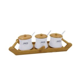 Ews Bambu Standlı 3'lü Baharatlık