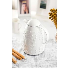EW's Kitchenware 1 lt Soft Beyaz Rölyef Termos