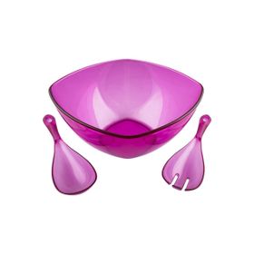 EW's Kitchenware 5509 Pembe Akrilik Kare Salata Kasesi