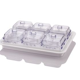 EW's Kitchenware Akrilik 6'lı Soft Beyaz Kapaklı Kahvaltılık