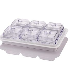 EW's Kitchenware Akrilik 6'lı Soft Beyaz Kapaklı Kahvaltılık
