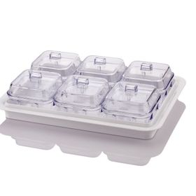 EW's Kitchenware Akrilik 6'lı Soft Beyaz Kapaklı Kahvaltılık