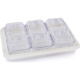 EW's Kitchenware Akrilik 6'lı Soft Beyaz Kapaklı Kahvaltılık