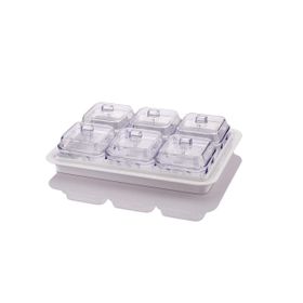 EW's Kitchenware Akrilik 6'lı Soft Beyaz Kapaklı Kahvaltılık