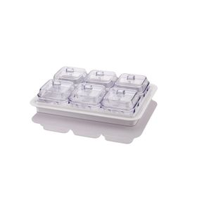 EW's Kitchenware Akrilik 6'lı Soft Beyaz Kapaklı Kahvaltılık