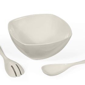 Ews Kitchenware Akrilik Kare Soft Beyaz Salata Kasesi