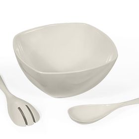 Ews Kitchenware Akrilik Kare Soft Beyaz Salata Kasesi