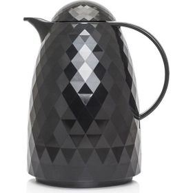 EW's Kitchenware Siyah Prizma Düz Kapaklı 1 lt Termos
