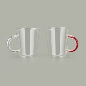 Excellent Houseware 350 ml Asorti Renkli Kulplu Cam Kupa