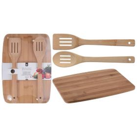 Excellent Houseware Kesme Tahtası ve Kaşık Seti