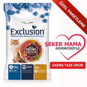 Exclusion 12 kg Monoprotein Düşük Tahıllı Biftek Etli ve Narlı Kısır Kedi Maması