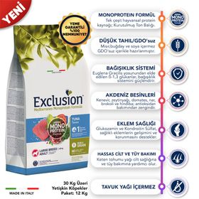 Exclusion 12 kg Monoprotein Ton Balıklı ve Narlı Düşük Tahıllı Büyük Irk Yetişkin Köpek Maması