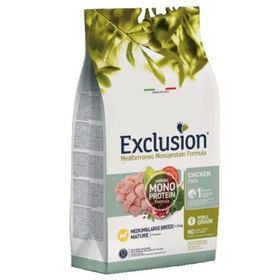 Exclusion Mediterraneo Monoprotein Tavuklu Tahıllı Orta ve Büyük Irk 12 kg Yaşlı Köpek Maması