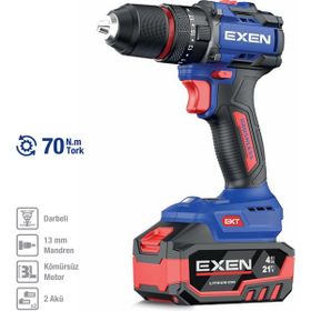 EXEN EN 274 DS 21 V 2x4 Ah Akülü Darbeli Şarjlı Matkap