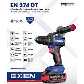 EXEN EN 374 DT 2x4 Ah Akülü Darbeli Matkap