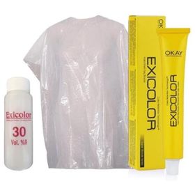 Exicolor 30 Volüm Peroksit + Boya Naylonu + 12.08 Parlak Buğday 60 ml Tüp Saç Boyası