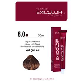 Exicolor 8.0 Yoğun Açık Kumral 60 ml Saç Boyası