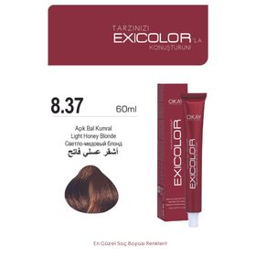 Exicolor 8.37 Açık Bal Kumral 60 ml Saç Boyası