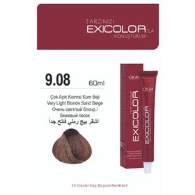 Exicolor 9.08 Çok Açık Kumral Kum Beji 60 ml Saç Boyası