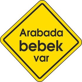 Extra Fix 12x12 cm Pvc Arabada Bebek Var Uyarı Levhası