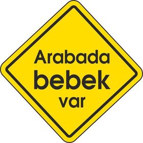 Extra Fix 12x12 cm Pvc Arabada Bebek Var Uyarı Levhası