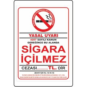 Extra Fix 16x24 cm Pvc Sigara İçilmez Uyarı Levhası