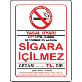 Extra Fix 16x24 cm Pvc Sigara İçilmez Uyarı Levhası