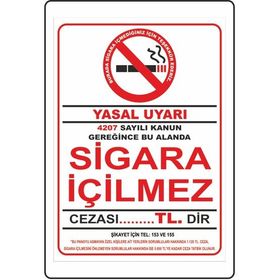 Extra Fix 16x24 cm Pvc Sigara İçilmez Uyarı Levhası