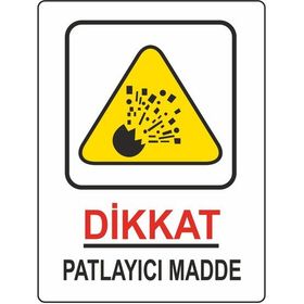 Extra Fix 25x35 cm Pvc Dikkat Patlayı Madde Levhası