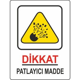 Extra Fix 25x35 cm Pvc Dikkat Patlayı Madde Levhası