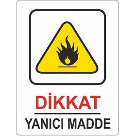 Extra Fix 25x35 cm Pvc Dikkat Yanıcı Madde Uyarı Levhası