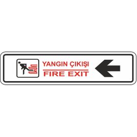 Extra Fix 7x24 cm Pvc Sol Yangın Çıkışı Levhası