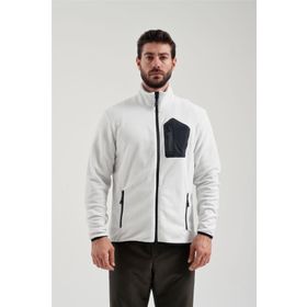 Exuma 2312003 Beyaz Tam Fermuarlı Erkek Polar