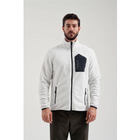 Exuma 2312003 Beyaz Tam Fermuarlı Erkek Polar