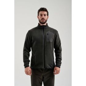 Exuma 2312003 Koyu Haki Tam Fermuarlı Erkek Polar