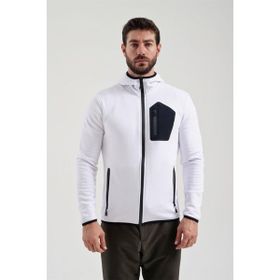 Exuma 2312250 Beyaz Tam Fermuarlı Erkek Sweatshirt
