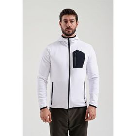 Exuma 2312250 Beyaz Tam Fermuarlı Erkek Sweatshirt