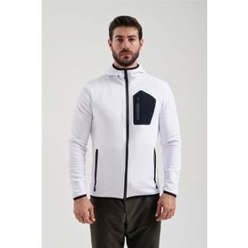 Exuma 2312250 Beyaz Tam Fermuarlı Erkek Sweatshirt