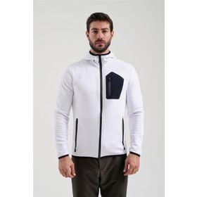 Exuma 2312250 Beyaz Tam Fermuarlı Erkek Sweatshirt