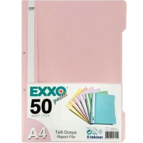 Exxo 50'li Şeftali Pastel Telli Dosya