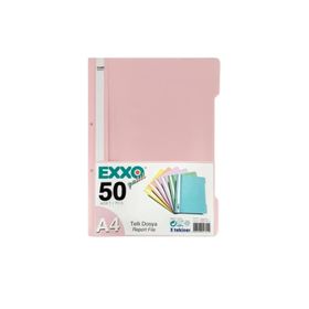 Exxo Pastel Şeftali 50'li Paket A-4 Telli Dosya